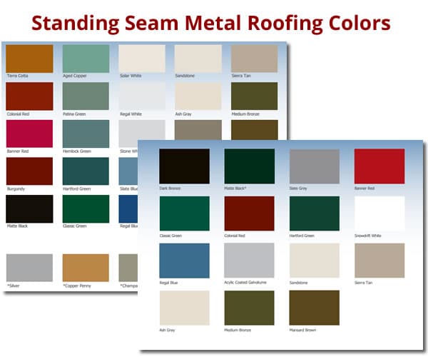 Standing Seam Metal Roofing Colors