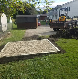 Using Our Mini Excavator To Construct A Gravel Pad For A Shed.
