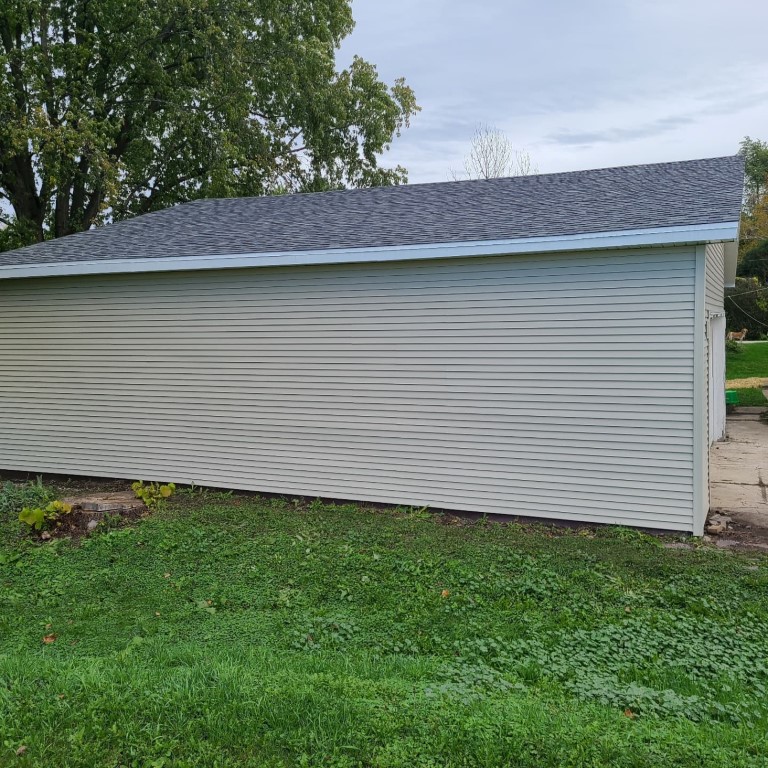 Roofing and Siding Replacement On Garage In Brownsville WI